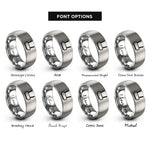 font options for inside engraving on grey router antennas rings
