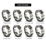 font options for inside engraving on grey router antennas rings