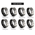 font options for inside engraving on black & silver router bit rings