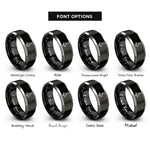 font options for inside engraving on black & grey router bit rings