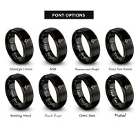 font options for inside engraving on black router bit rings