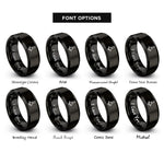 font options for inside engraving on black router bit rings