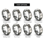 font options for inside engraving on gray router rings