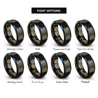 font options for inside engraving on gunmetal & blue router rings