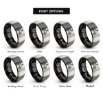 font options for inside engraving on black & grey rover rings