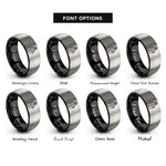 font options for inside engraving on black & grey row counter rings