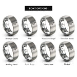 font options for inside engraving on silver row counter rings