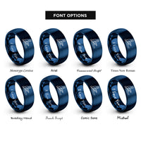 font options for inside engraving on blue rower crew oar rings