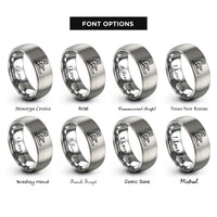 font options for inside engraving on grey rower crew oar rings