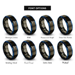 font options for inside engraving on gunmetal & blue rower crew oar rings