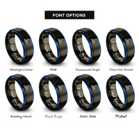 font options for inside engraving on gunmetal & blue rower crew oar rings