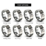 font options for inside engraving on gray rowing machine erg rings