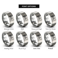 font options for inside engraving on gray rowing machine erg rings