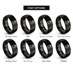 font options for inside engraving on black rub shaker rings
