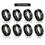 font options for inside engraving on black & grey rubber duck debugging rings
