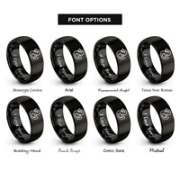 font options for inside engraving on black rubber duck debugging rings
