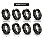 font options for inside engraving on black & grey rubber mallet rings