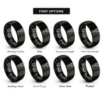 font options for inside engraving on black rubber mallet rings