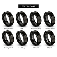 font options for inside engraving on black rubber mallet rings