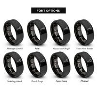 font options for inside engraving on black rubber mallet rings
