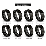 font options for inside engraving on black rubber spatula rings