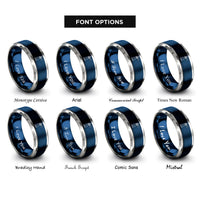 font options for inside engraving on blue & gray rubjerg lighthouse rings