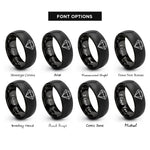 font options for inside engraving on black ruby rings