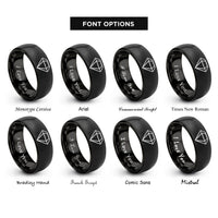font options for inside engraving on black ruby rings