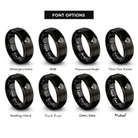 font options for inside engraving on black ruby rings