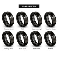 font options for inside engraving on black ruby rings