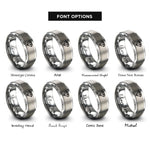 font options for inside engraving on silver ruby rings