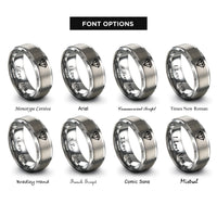 font options for inside engraving on silver ruby rings
