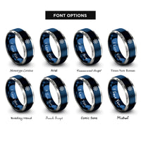 font options for inside engraving on blue & gray rudder rings