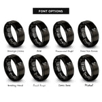 font options for inside engraving on black ruffed grouse flight rings