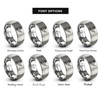 font options for inside engraving on silver ruffed grouse flight rings