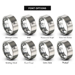 font options for inside engraving on grey rugby ball goalpost rings