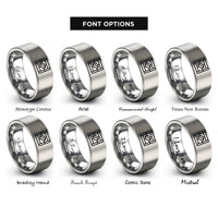 font options for inside engraving on silver rugby pitch markings rings