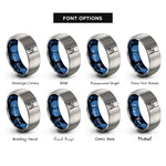 font options for inside engraving on blue & gray rugby posts ball rings