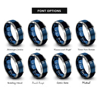font options for inside engraving on blue & grey rugby posts ball rings