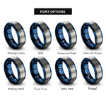 font options for inside engraving on blue & silver rugby posts ball rings