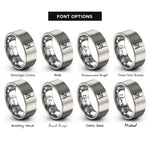 font options for inside engraving on grey rugby posts ball rings