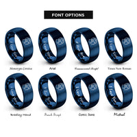 font options for inside engraving on blue rugby scrum cap rings