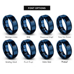 font options for inside engraving on blue rugby scrum cap rings