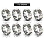 font options for inside engraving on grey rugby tackle rings