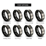 font options for inside engraving on black & gray ruis ogham stave rings