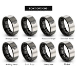 font options for inside engraving on black & silver ruis ogham stave rings