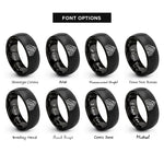 font options for inside engraving on black rule 110 rings