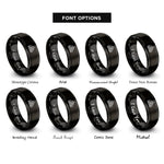 font options for inside engraving on black rule 110 rings
