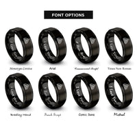 font options for inside engraving on black rule 110 rings