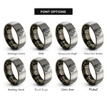 font options for inside engraving on gunmetal & gray rule 110 rings